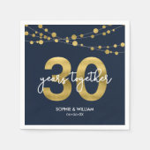 Serviette En Papier Blue Elegant Lights 30e anniversaire de Mariage (Devant)