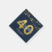 Serviette En Papier Blue Elegant Lights 40e anniversaire de Mariage (Coin)