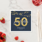 Serviette En Papier Blue Elegant Lights 50e anniversaire de Mariage (En situation)