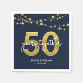 Serviette En Papier Blue Elegant Lights 50e anniversaire de Mariage (Devant)