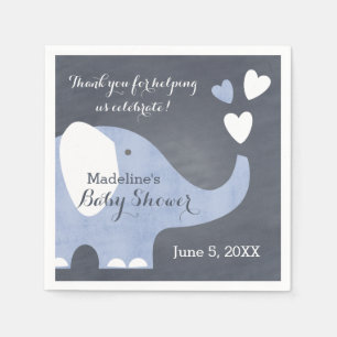 Serviette En Papier Blue Elephant Heart