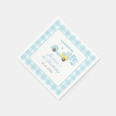 Serviette En Papier Blue En vichy Golf Boy 1er anniversaire (Coin)