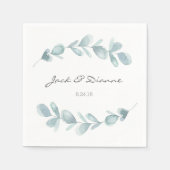 Serviette En Papier Blue Eucalyptus Mariage personnalisé Napkin (Devant)