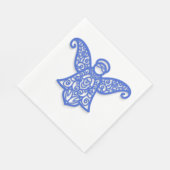 Serviette En Papier Blue Filigree Angel Silhouette Ornate Lace (Coin)