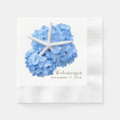 Serviette En Papier Blue Floral Adventure commence Mariage Napkins (Devant)