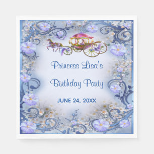 Serviette En Papier Blue Floral Princess Fairy Tail Anniversaire