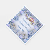 Serviette En Papier Blue Floral Princess Fairy Tail Anniversaire (Coin)