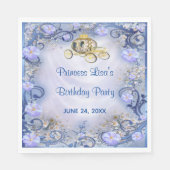 Serviette En Papier Blue Floral Princesse enchantée Anniversaire (Devant)