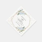 Serviette En Papier Blue Flowers, White Flowers, Greenery, Birthday (Coin)