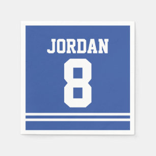Serviette En Papier Blue Football Jersey - Sports Thème Anniversaire