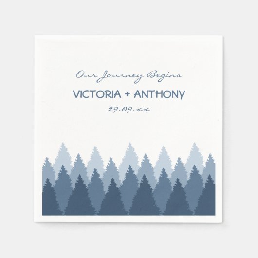 Serviette En Papier Blue Forest Range Mariage de bois (Devant)