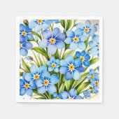Serviette En Papier Blue Forget Me Not Flowers Elegant (Devant)