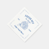 Serviette En Papier Blue Fresh Off The Market Baby Shower (Coin)