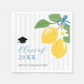 Serviette En Papier Blue Freshly Lemon Citrus Graduation Party (Devant)