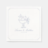 Serviette En Papier Blue Fruit Bowl Frame Wedding Napkins (Devant)