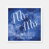 Serviette En Papier Blue Galaxy Celestial Stars Night Sky Mariage (Devant)