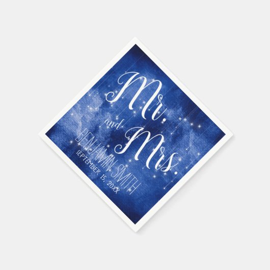 Serviette En Papier Blue Galaxy Celestial Stars Night Sky Mariage (Coin)