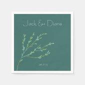 Serviette En Papier Blue Garden Watercolor Mariage (Devant)