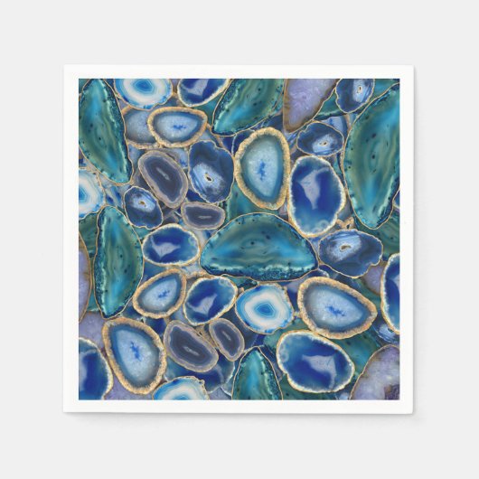 Serviette En Papier Blue Geodes (Devant)