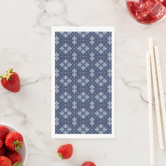Serviette En Papier Blue Geometric shapes Pattern  (En situation)