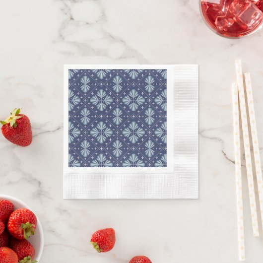 Serviette En Papier Blue Geometric shapes Pattern (En situation)