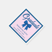 Serviette En Papier Blue Gingham Bow Graduation Party (Coin)