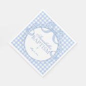 Serviette En Papier Blue Gingham Coquette Bow Baptism Table Decor (Coin)