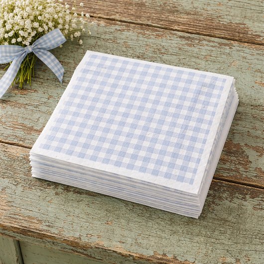 Serviette En Papier Blue Gingham Paper Napkins