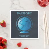 Serviette En Papier Blue Globe Passport Travel Baby Shower (En situation)