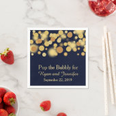 Serviette En Papier Blue Gold Bokeh Mariage personnalisé serviettes (En situation)