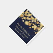 Serviette En Papier Blue Gold Bokeh Mariage personnalisé serviettes (Coin)