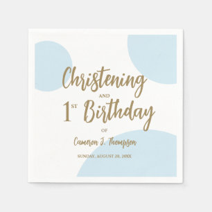 Serviette En Papier Blue Gold Christening Et 1er anniversaire Custom