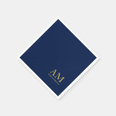 Serviette En Papier Blue Gold Colours Professionnel Lettres initiales  (Coin)
