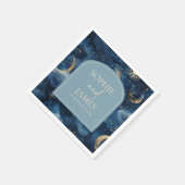 Serviette En Papier Blue Gold Elegant Celestial Starry Sky Wedding (Coin)