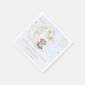 Serviette En Papier Blue Gold Teddy Bear Balloons Moon Stars Party (Coin)