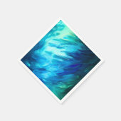 Serviette En Papier Blue Green Feather Abstract (Coin)