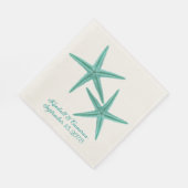 Serviette En Papier Blue Green Starfish Couple Mariage (Coin)