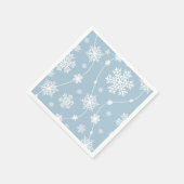 Serviette En Papier Blue Grey Snowflakes Winter Wonderland (Coin)