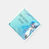 Serviette En Papier Blue Haired Fairy Girls Fête d'anniversaire (Coin)