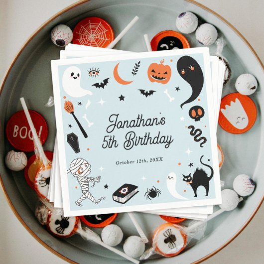Serviette En Papier Blue Halloween Boy Birthday Party