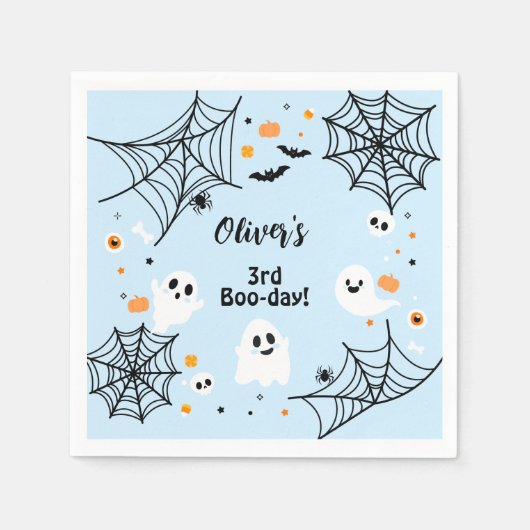 Serviette En Papier Blue Halloween Cute Ghost Boo-Day Party (Devant)