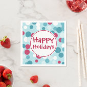Serviette En Papier Blue Happy Holidays Napkins (En situation)