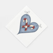 Serviette En Papier Blue Heart with Candy Canes Country Christmas (Coin)