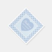 Serviette En Papier Blue Hearts Baby Shower  (Coin)