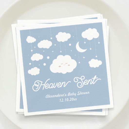 Serviette En Papier Blue Heaven a envoyé baby shower