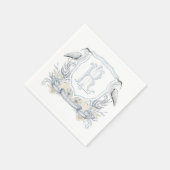 Serviette En Papier Blue Heron Specialty Monogram Crest (Coin)