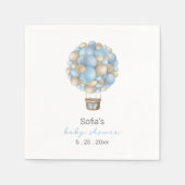 Serviette En Papier Blue Hot Air Balloon Boy Baby shower (Devant)