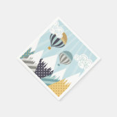 Serviette En Papier Blue Hot Air Balloons (Coin)
