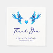 Serviette En Papier Blue Hummingbird Boho Mariage mexicain Papier Napk (Devant)