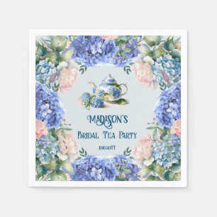 Serviette En Papier Blue Hydrangea Bride Tea Party